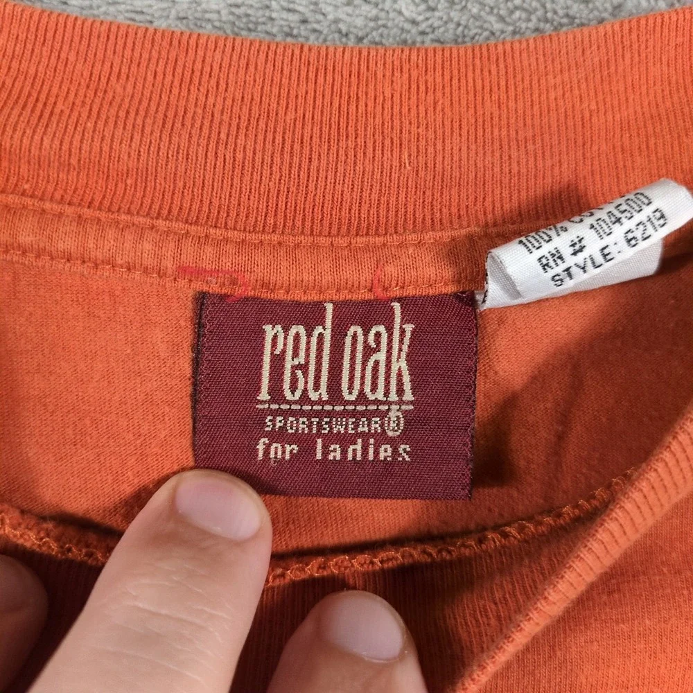 Red Oak Texas Longhorns Burnt Orange Long Sleeve T-Shirt Womens L 6219